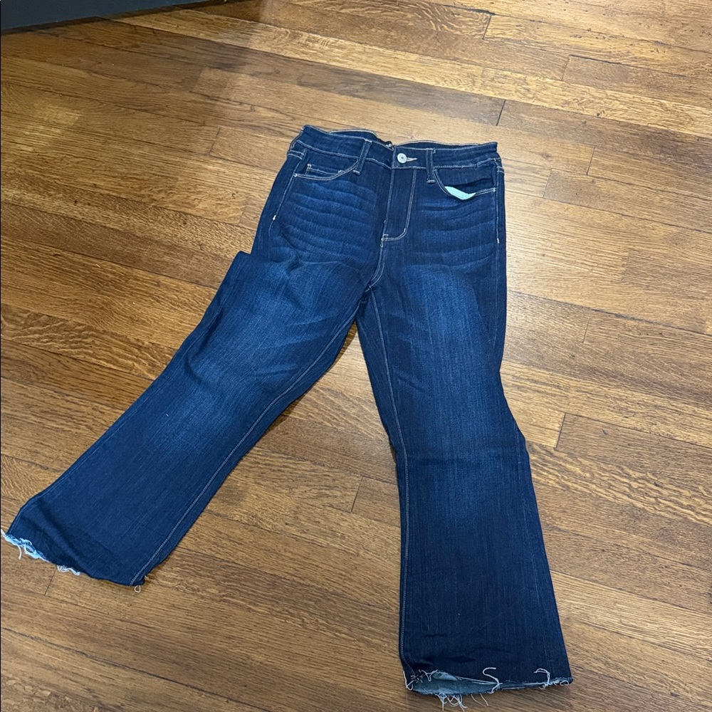 Dark Blue Women's Crop Jeans